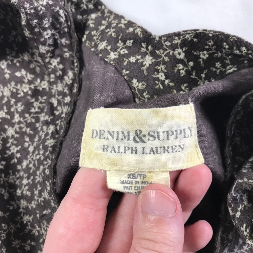 Denim & Supply Ralph Lauren Floral Button Front Mini Dress Brown XS - Picture 4 of 6
